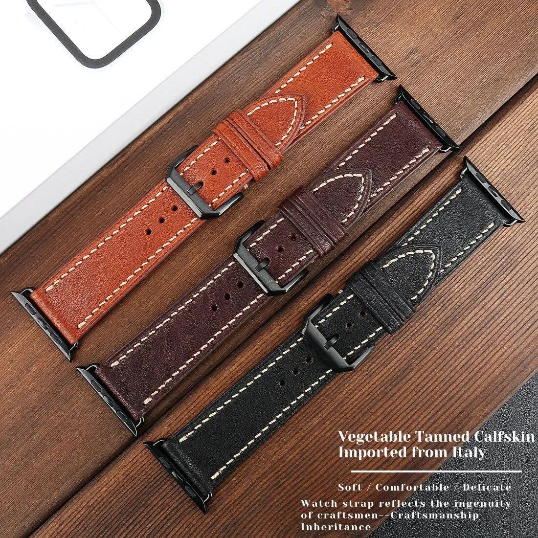 Furper APL4024 Premium Genuine Leather Apple Watch Straps Replacement For All Series