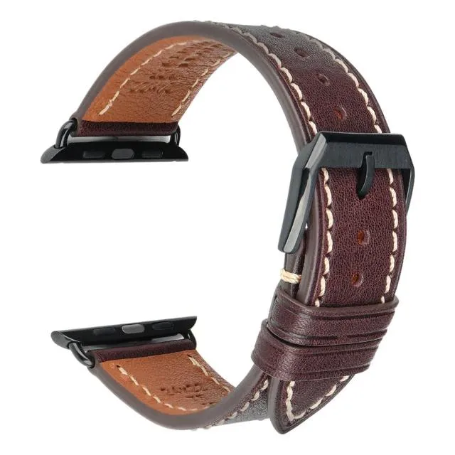 Furper APL4024 Premium Genuine Leather Apple Watch Straps Replacement For All Series