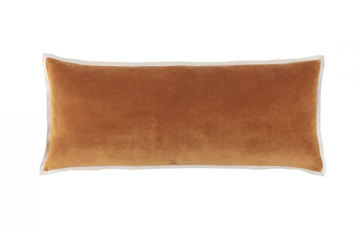 Gehry Velvet/Linen Decorative Pillow - Caramel