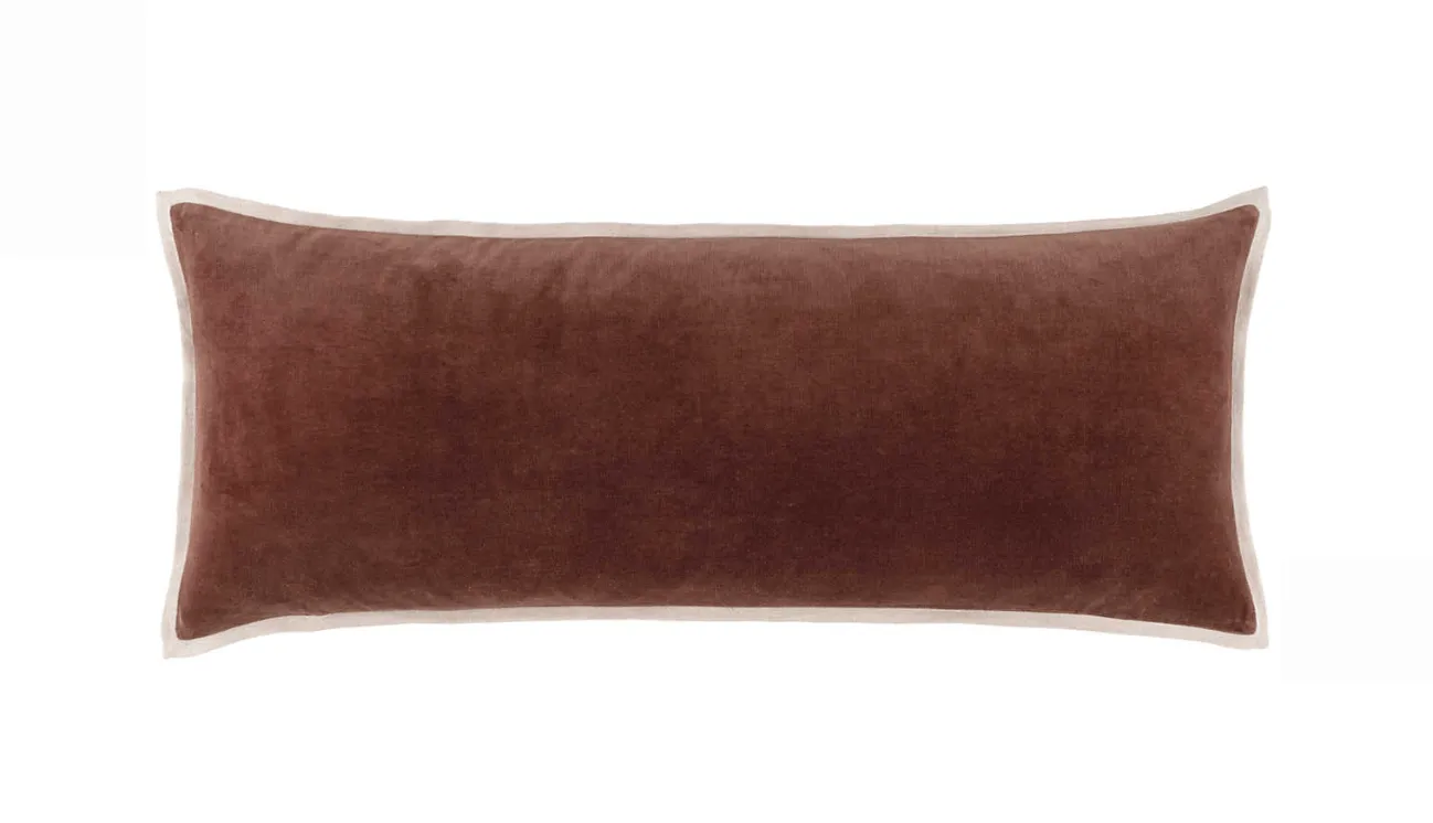 Gehry Velvet/Linen Decorative Pillow - Russet