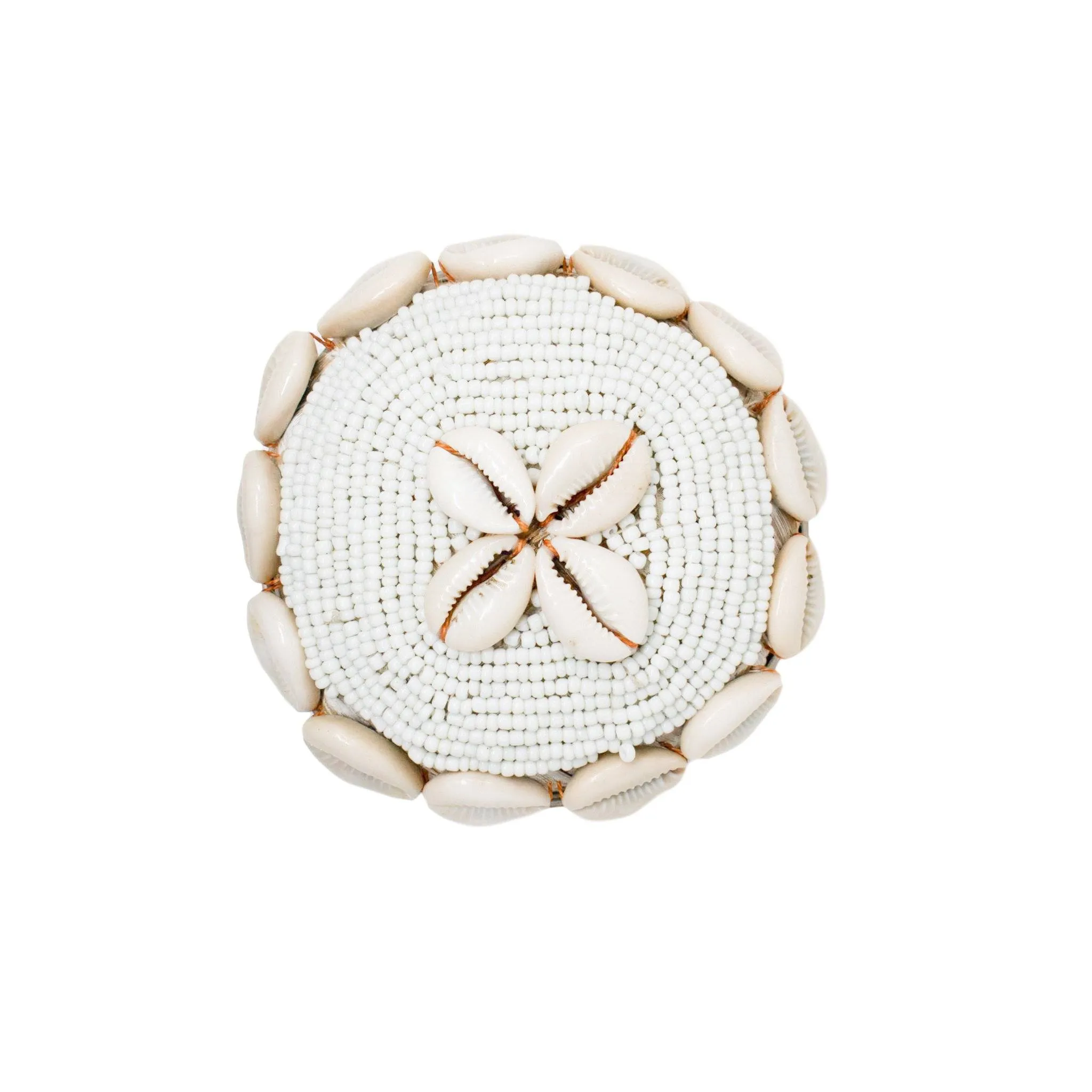 Gili Shell Bowl with Lid - White by POPPY   SAGE