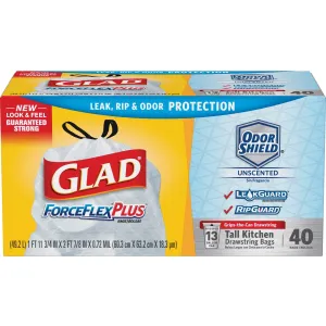Glad Tall Kitchen Drawstring Trash Bags - ForceFlexPlus Advanced Protection