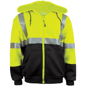 Global Glove & Safety GLO-HS2 FrogWear HV High Visibility Polyester Fleece Hooded Sweatshirt