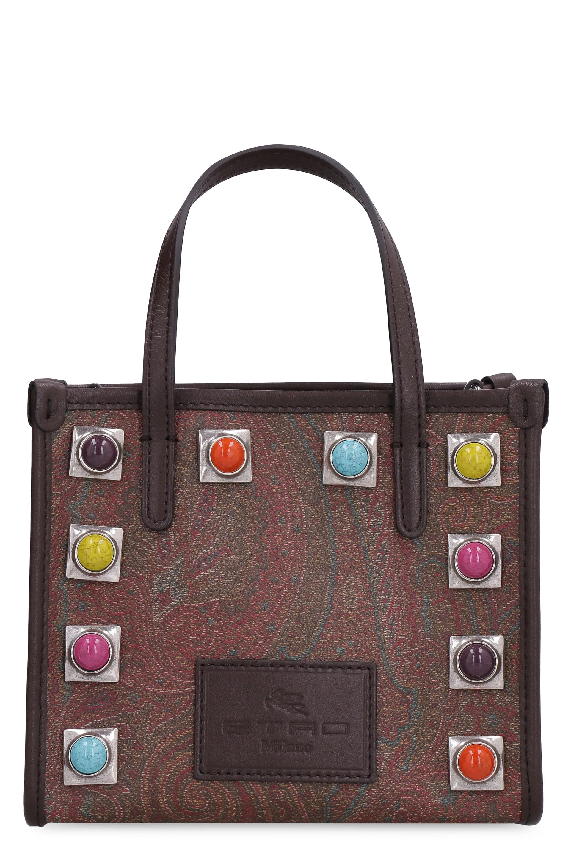 Globetrotter mini tote bag with studs