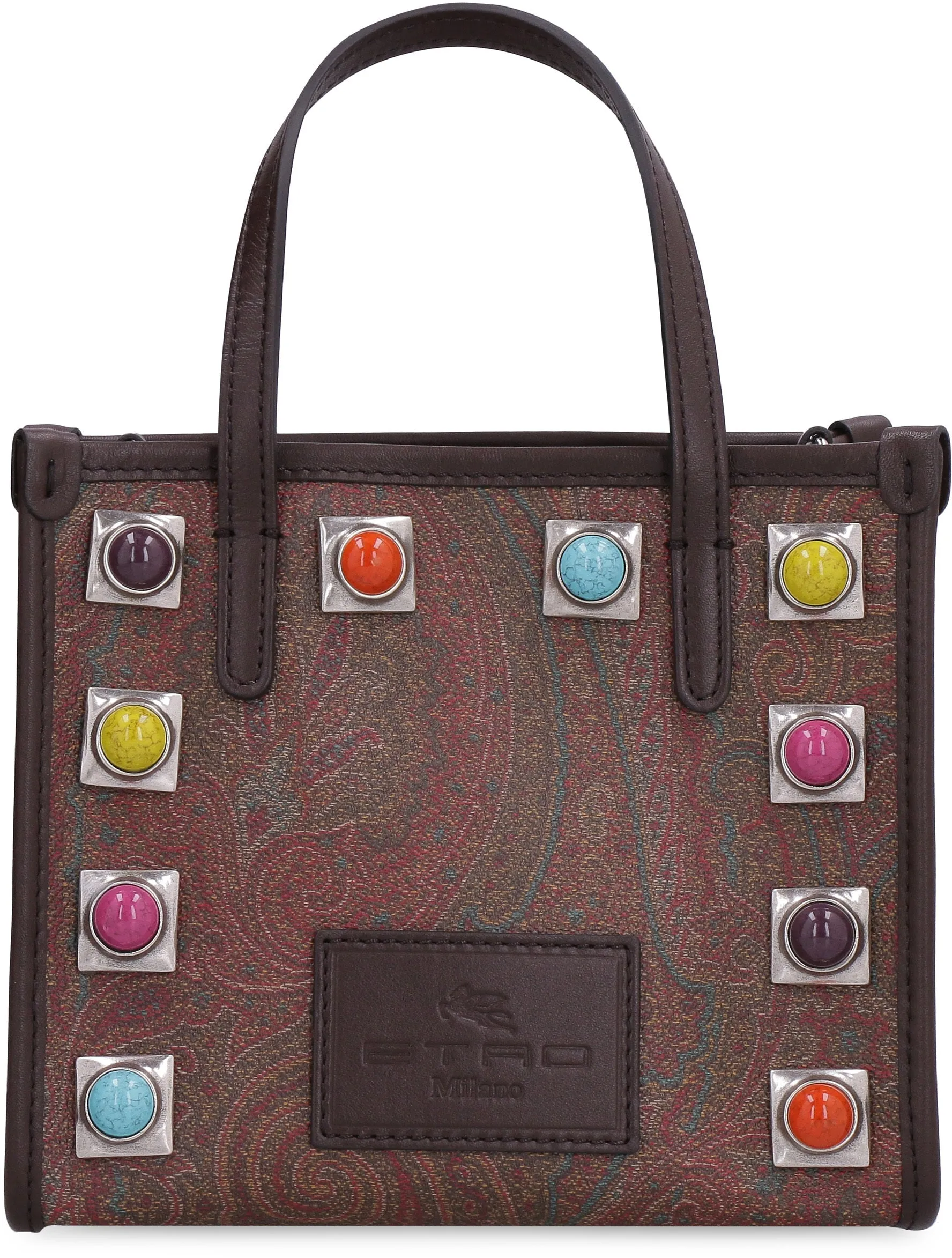 Globetrotter mini tote bag with studs