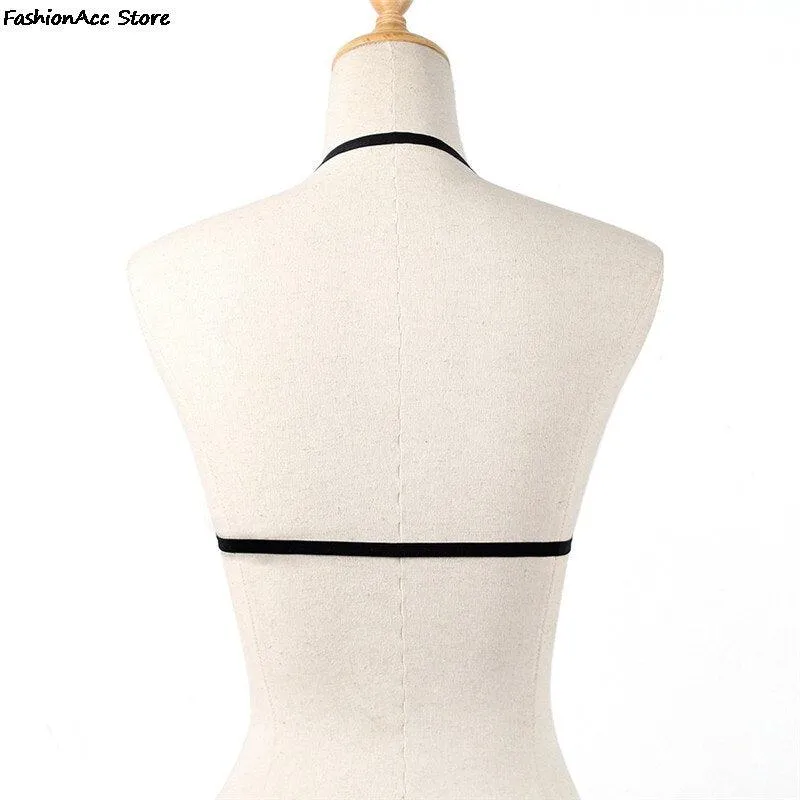 Goth Elastic Alluring Bustier Bandage cage bra
