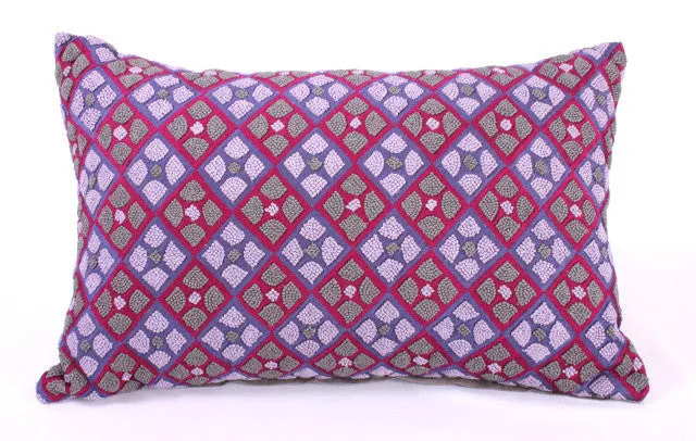 Graphic Argyle French Knots Pillow - Sabira Collection
