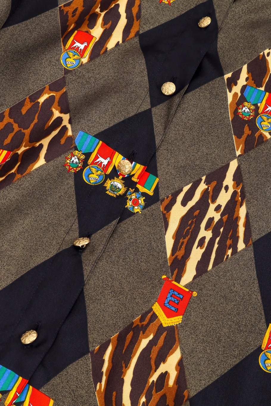 Graphic Harlequin Silk Blouse