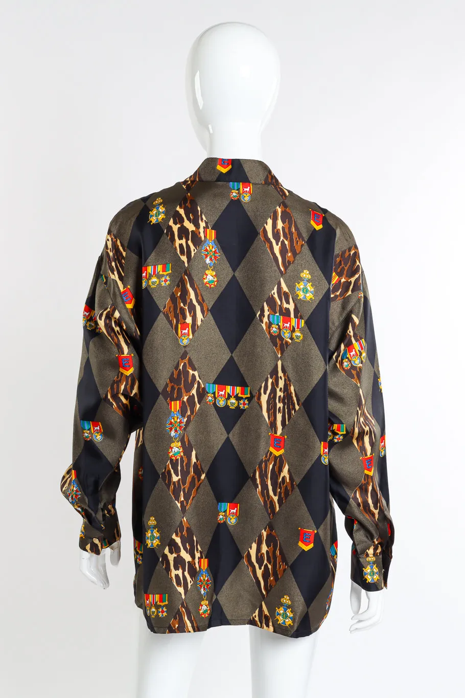 Graphic Harlequin Silk Blouse