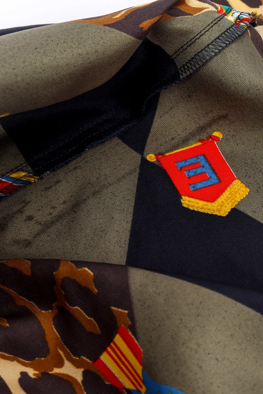 Graphic Harlequin Silk Blouse
