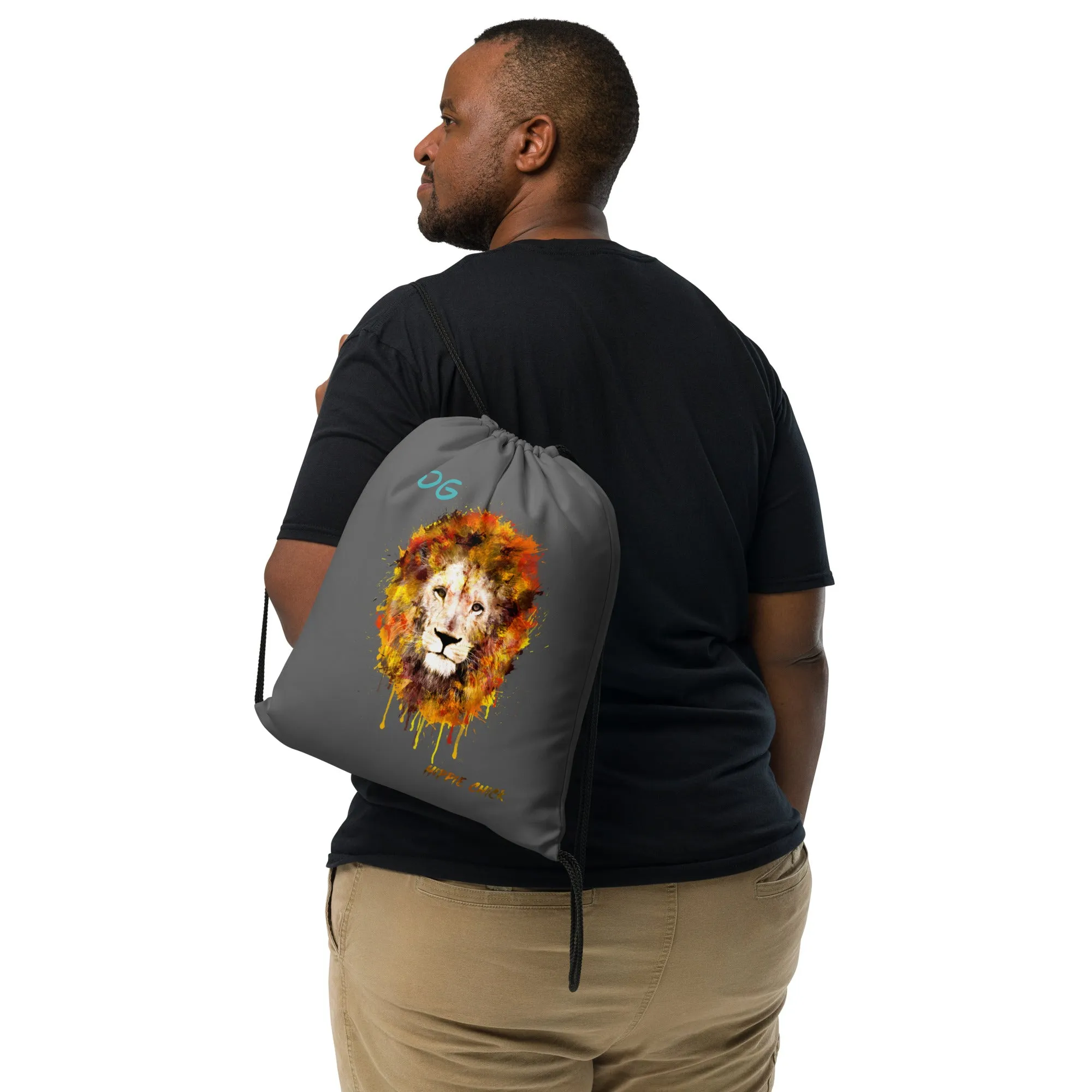 Gray Drawstring Bag