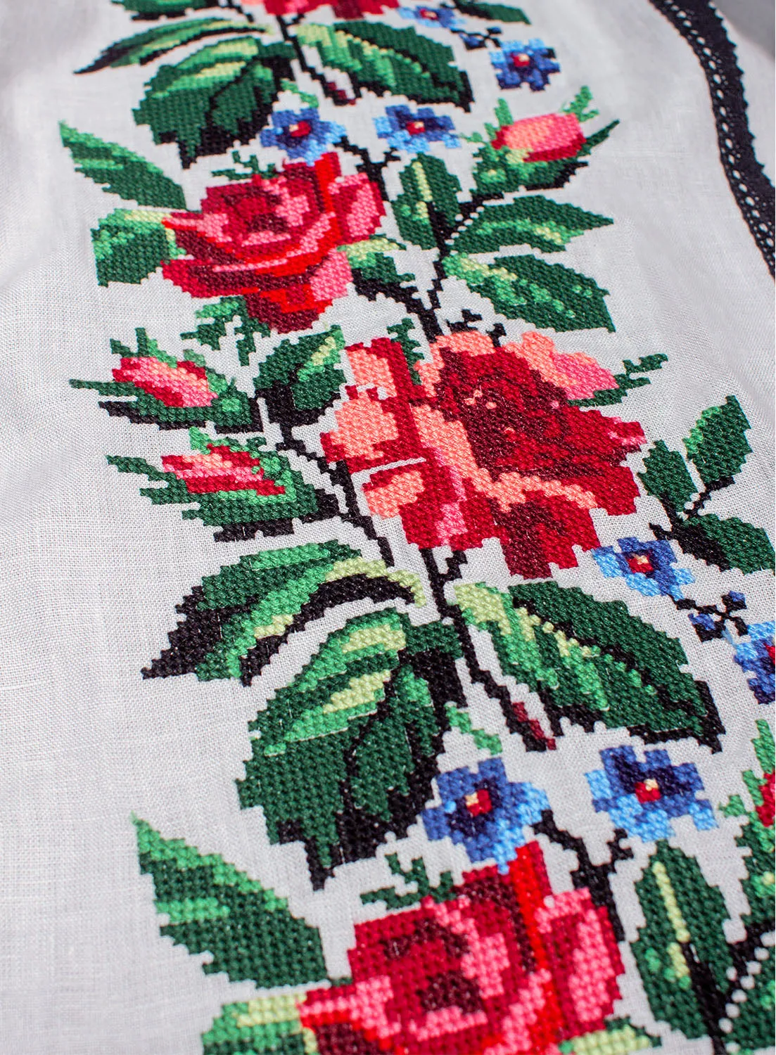 Gray embroidered flowered dress