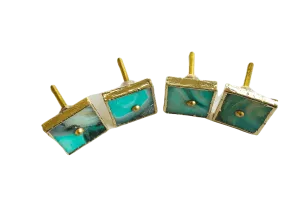 Green Agate Cabinet Door Pull Handle - Set of 4