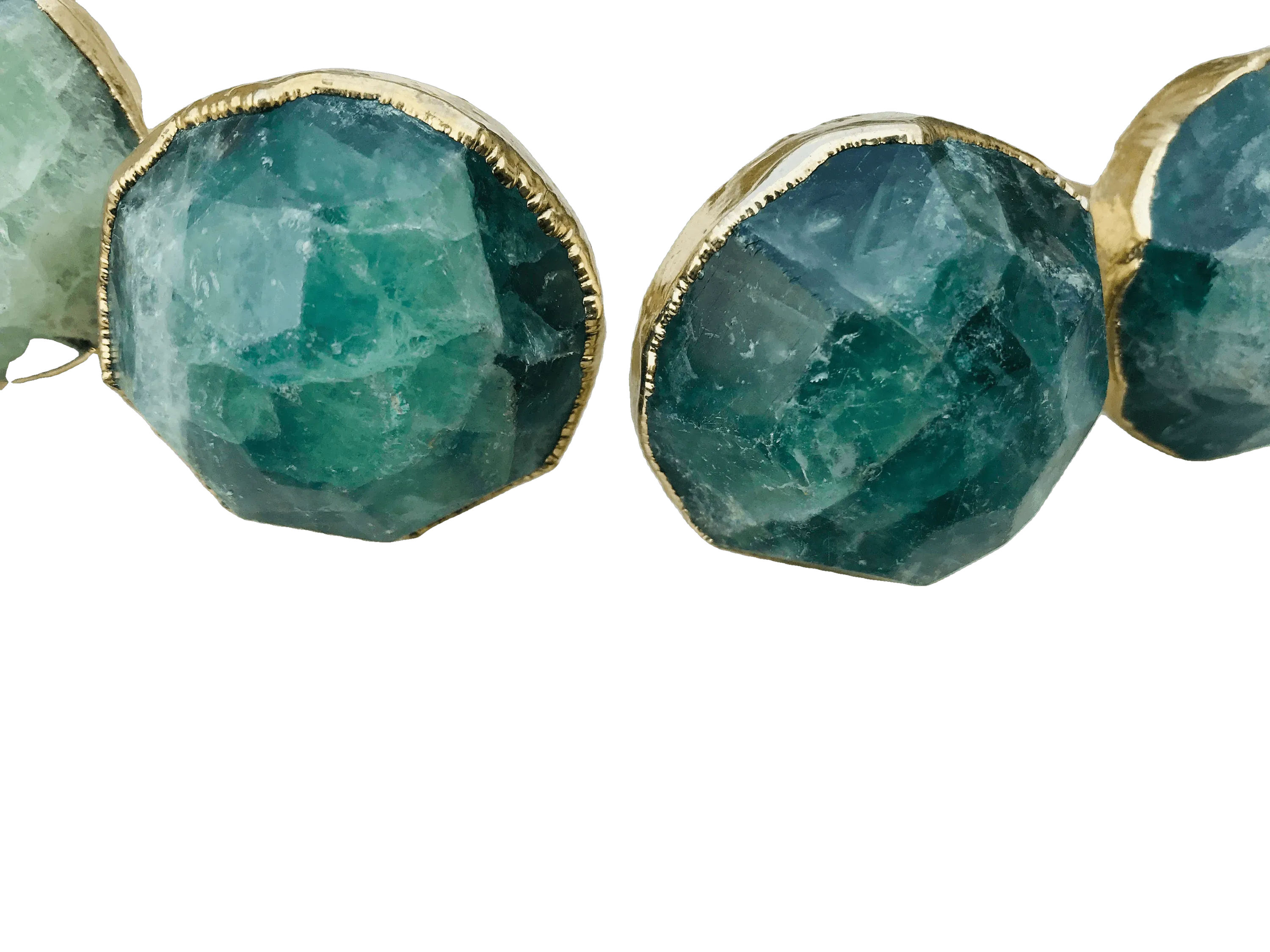 Green Fluorite Agate Cabinet Door Pull Handle - Set of 4