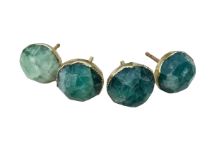 Green Fluorite Agate Cabinet Door Pull Handle - Set of 4