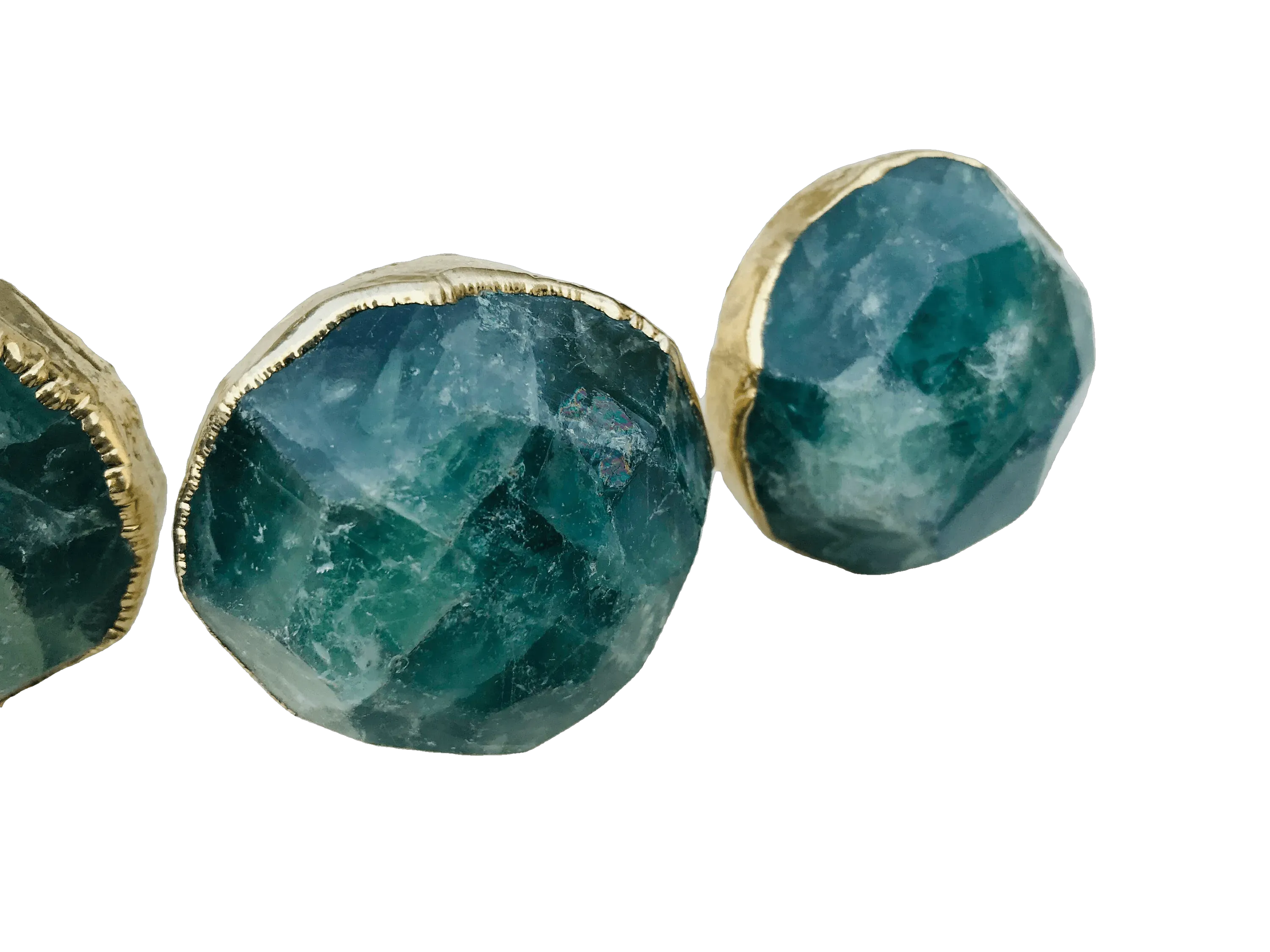 Green Fluorite Agate Cabinet Door Pull Handle - Set of 4