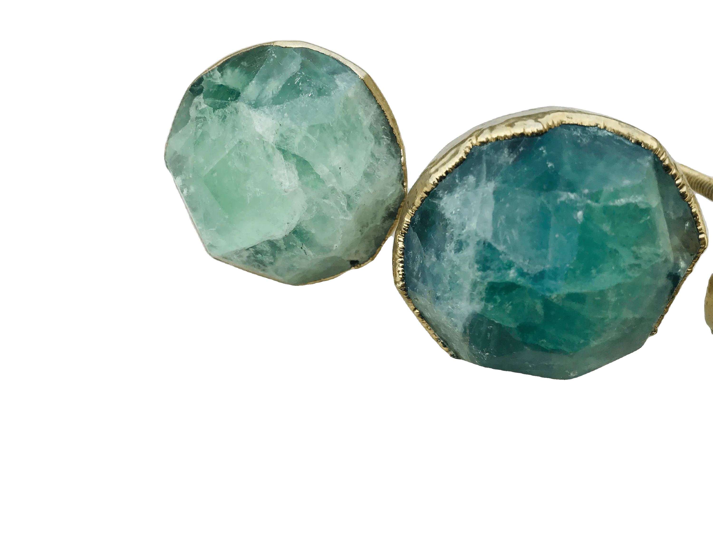 Green Fluorite Agate Cabinet Door Pull Handle - Set of 4
