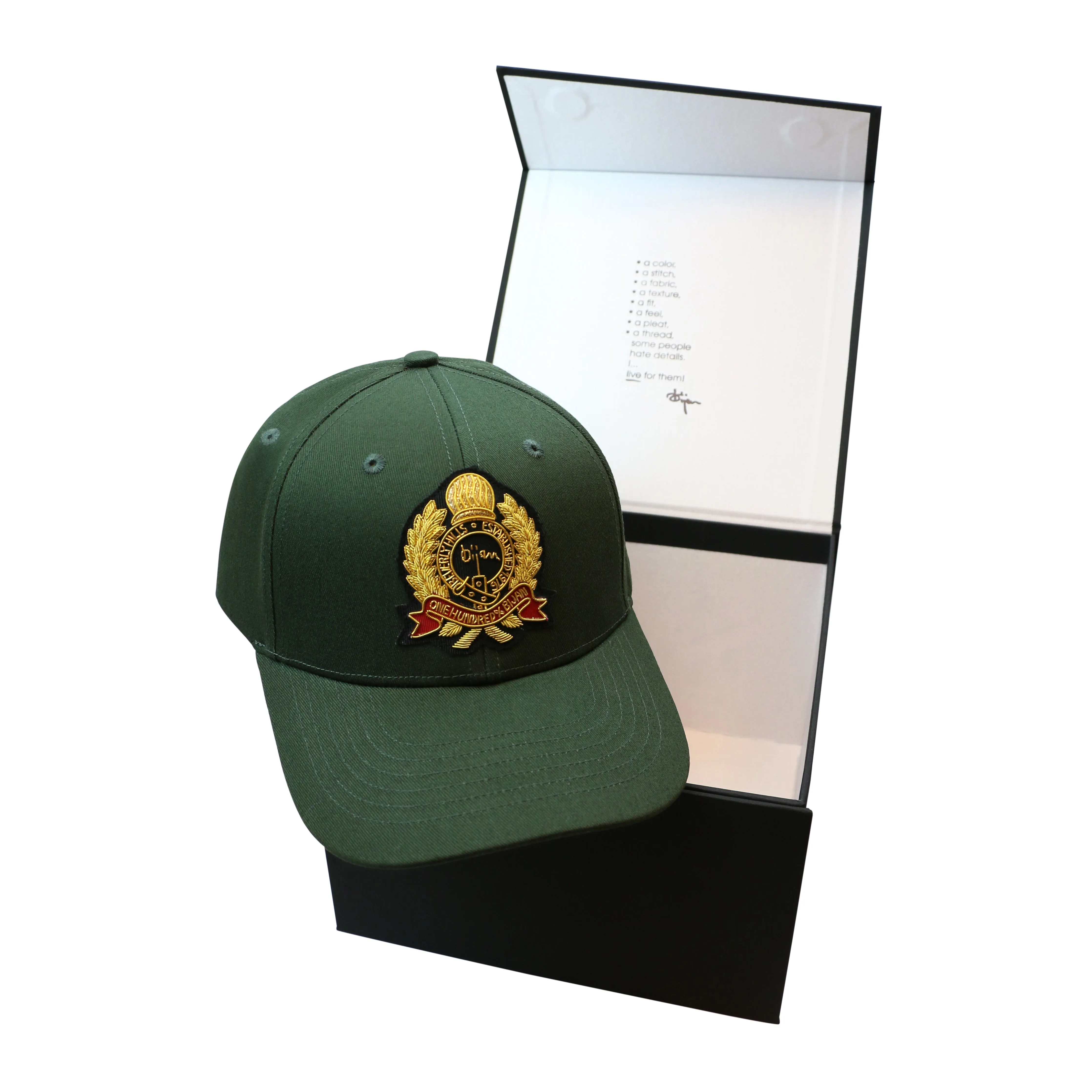 Green with Gold Crest Cap