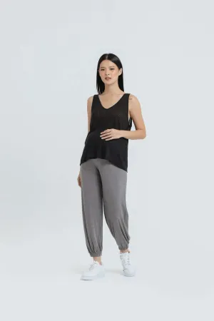 Grey Bamboo Cotton Maternity Jogger