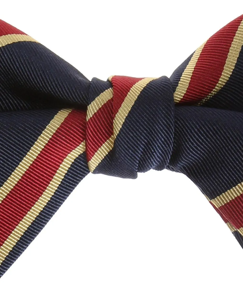 Gucci Red and Gold Striped Pencil Bow Tie in Navy