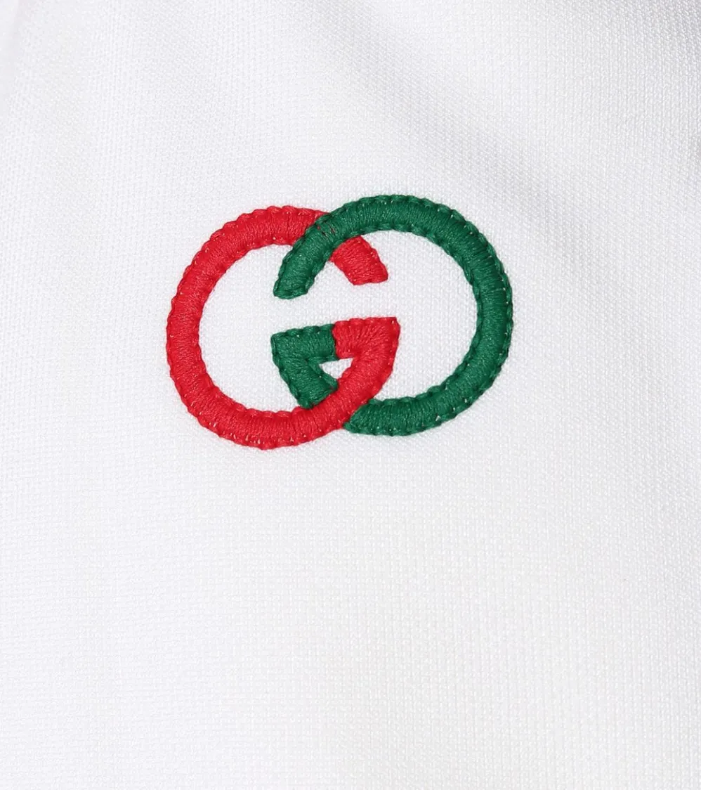 Gucci Technical Drawstring Stripe Logo Midi Skirt In White