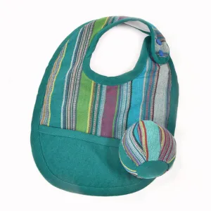 Hand woven Baby Bib & Ball Combo | Quetzal Jade