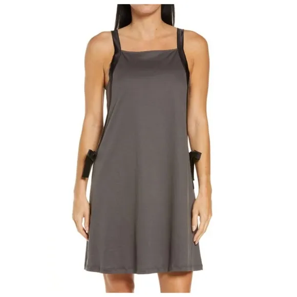 Hanro Thea Grey Silk Trim Tank Night Gown