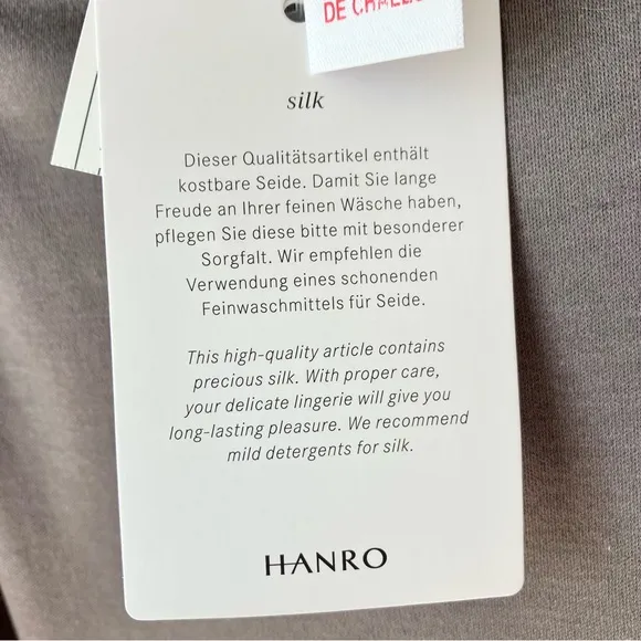 Hanro Thea Grey Silk Trim Tank Night Gown