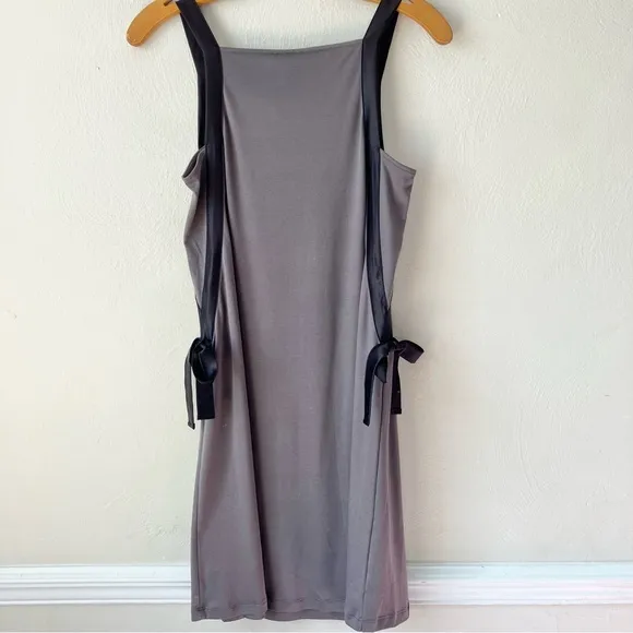 Hanro Thea Grey Silk Trim Tank Night Gown