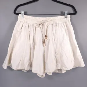 HEARTLOOM LINEN Blend Delaney Short Bisque Elastic Waist No Size Tag MEDIUM