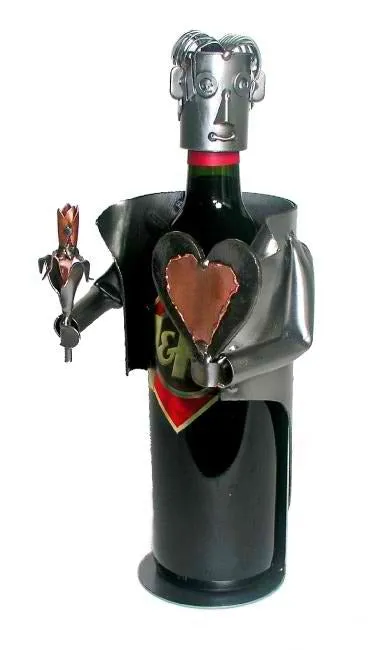 Hearts & Flowers Male Wine Bottle Holder