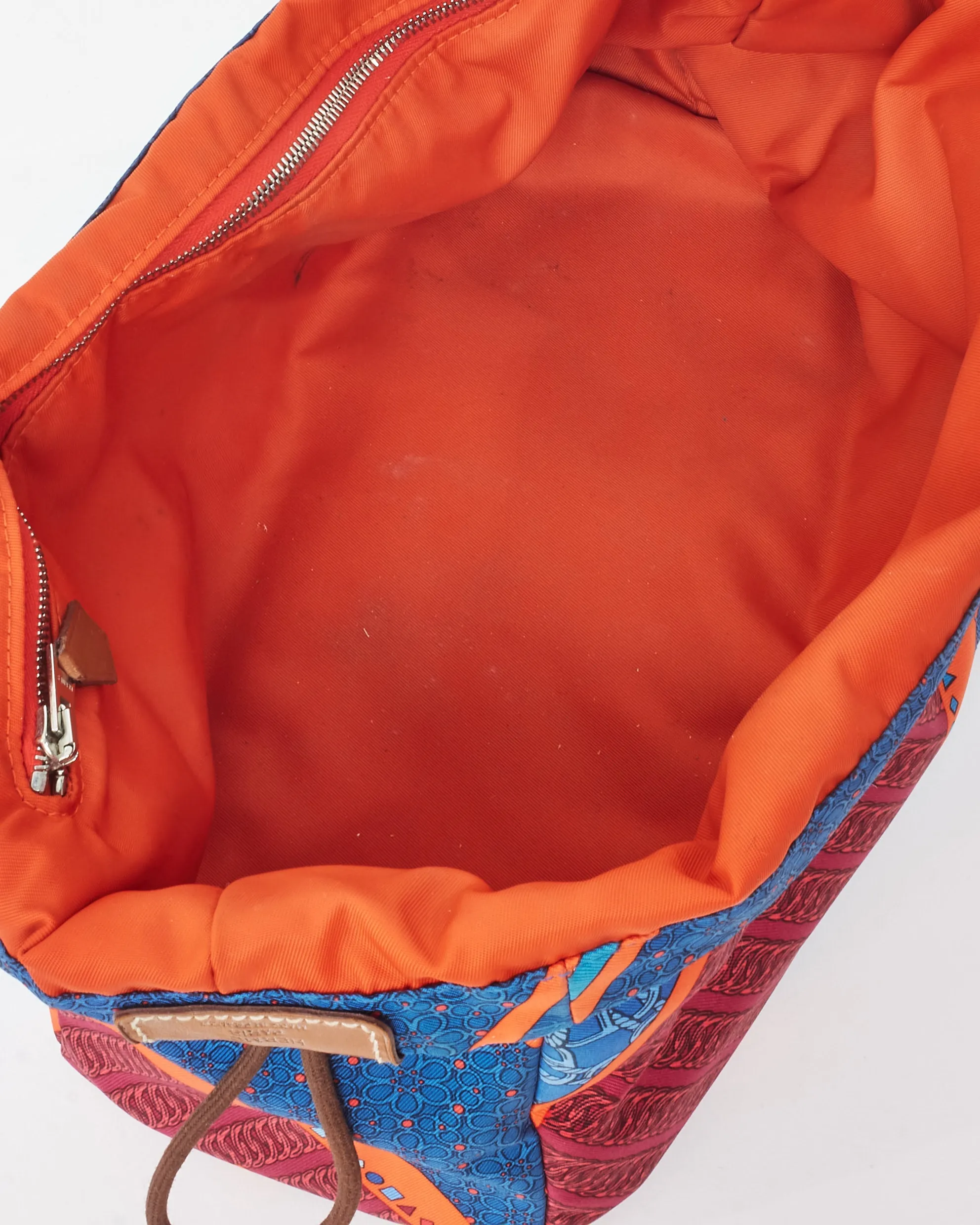 Hermès Blue & Multi Graphic Silk Fourbi 25 Pouch