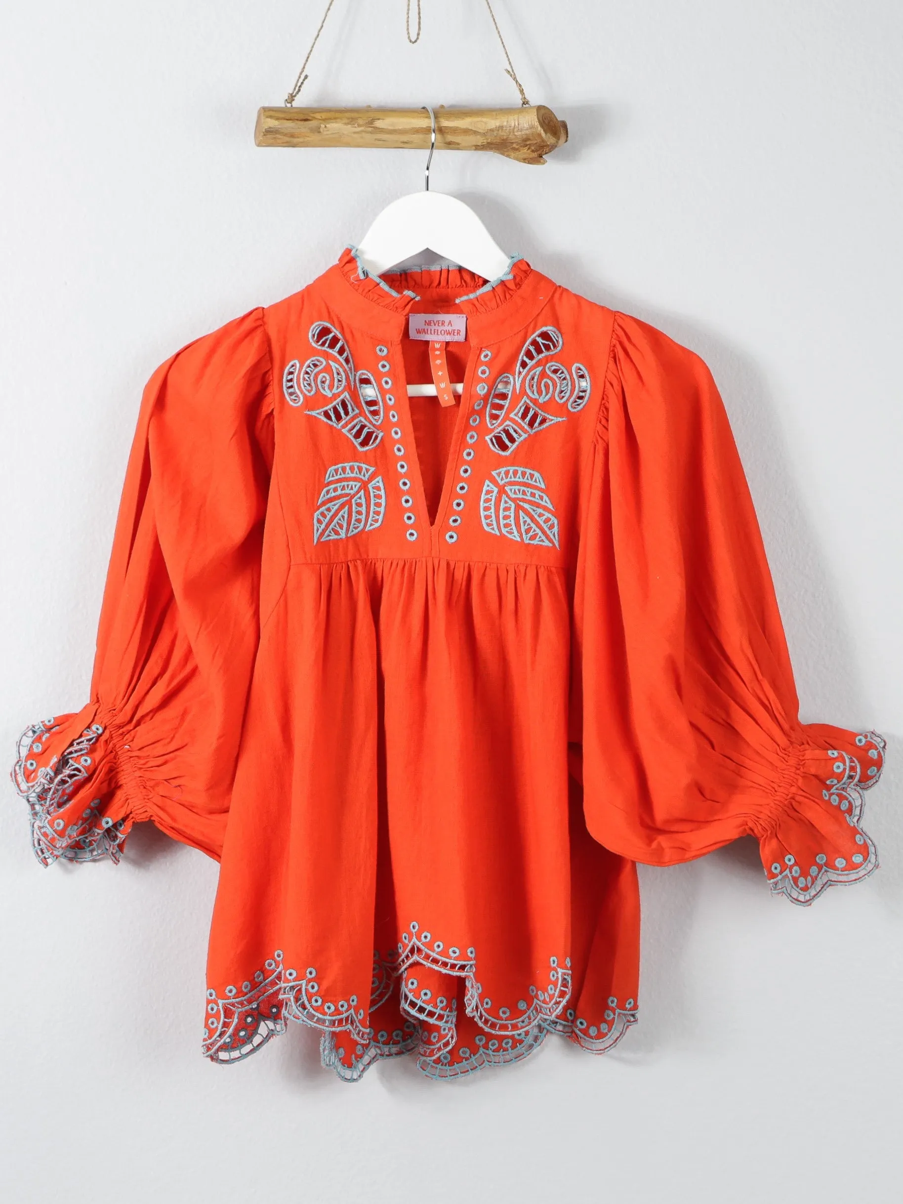 High Neck Top in Orange