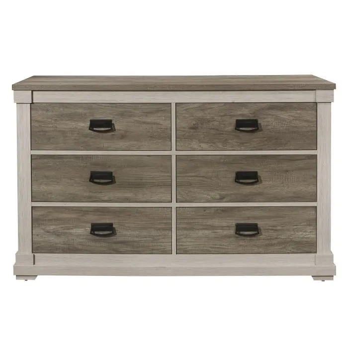 Homelegance Arcadia Dresser in White & Weathered Gray 1677-5