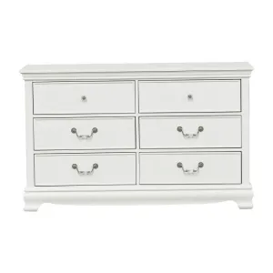Homelegance Lucida 6 Drawer Dresser in White 2039W-5