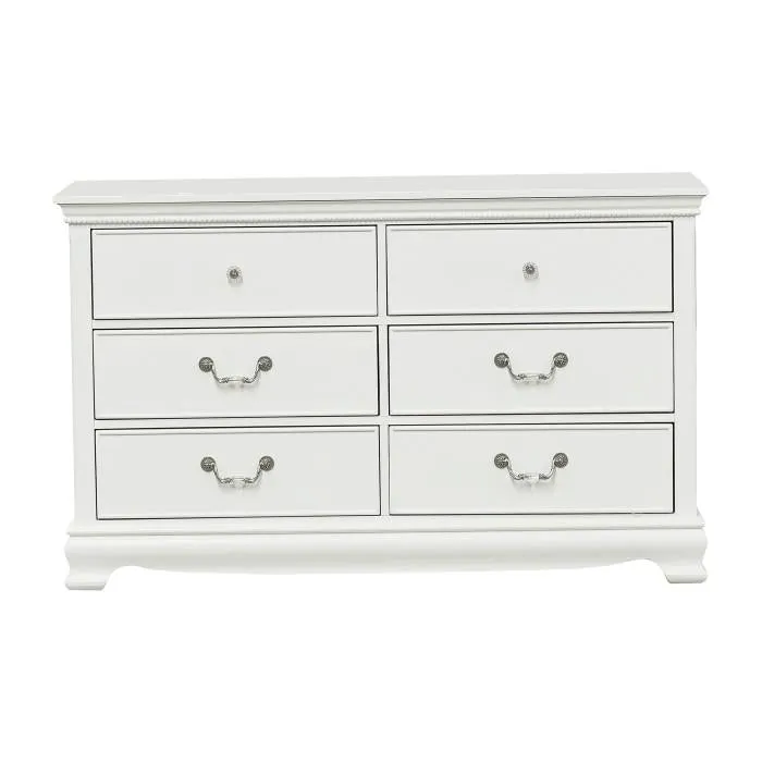 Homelegance Lucida 6 Drawer Dresser in White 2039W-5