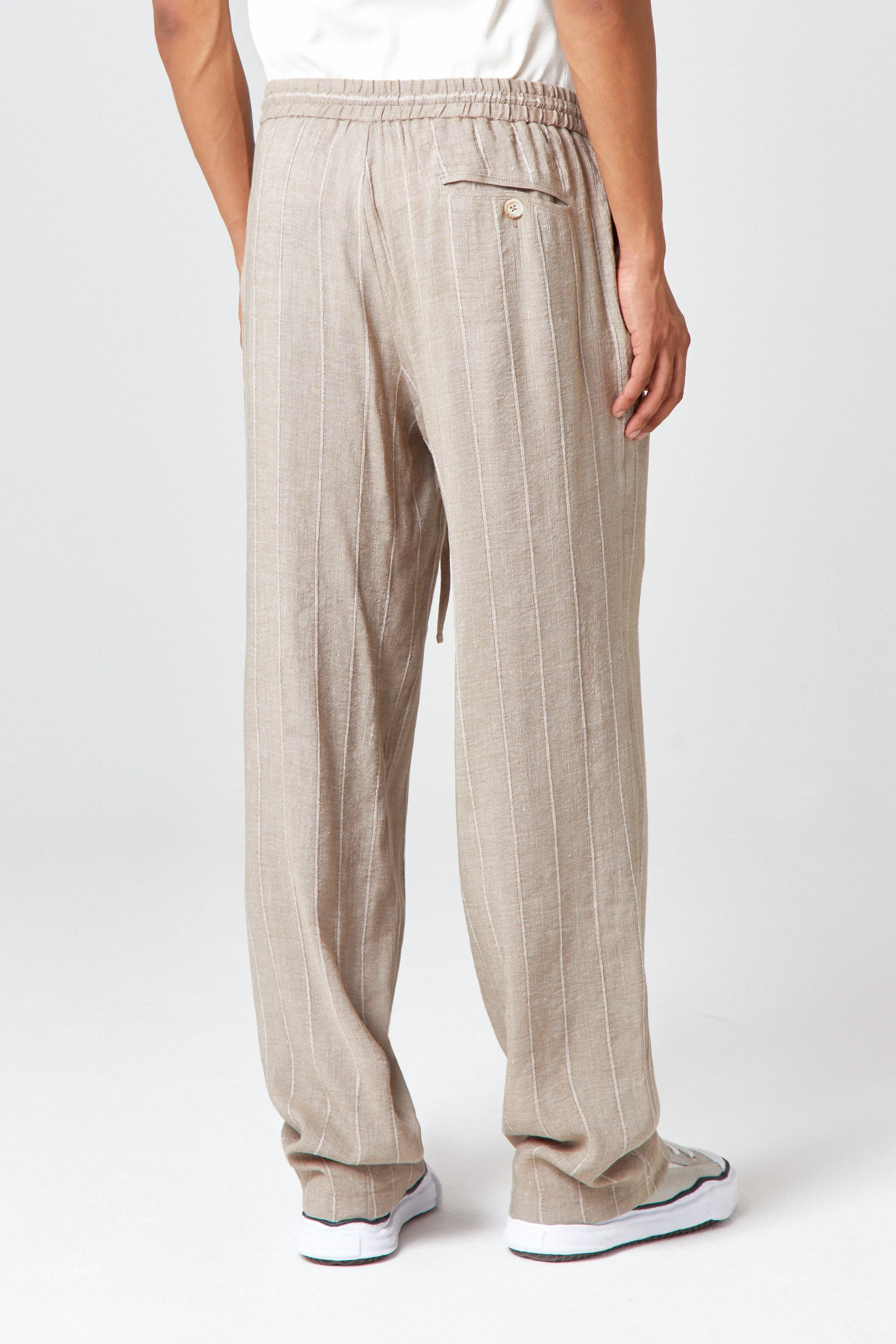 Homme Beige Linen Trouser