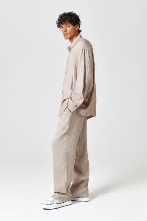 Homme Beige Linen Trouser