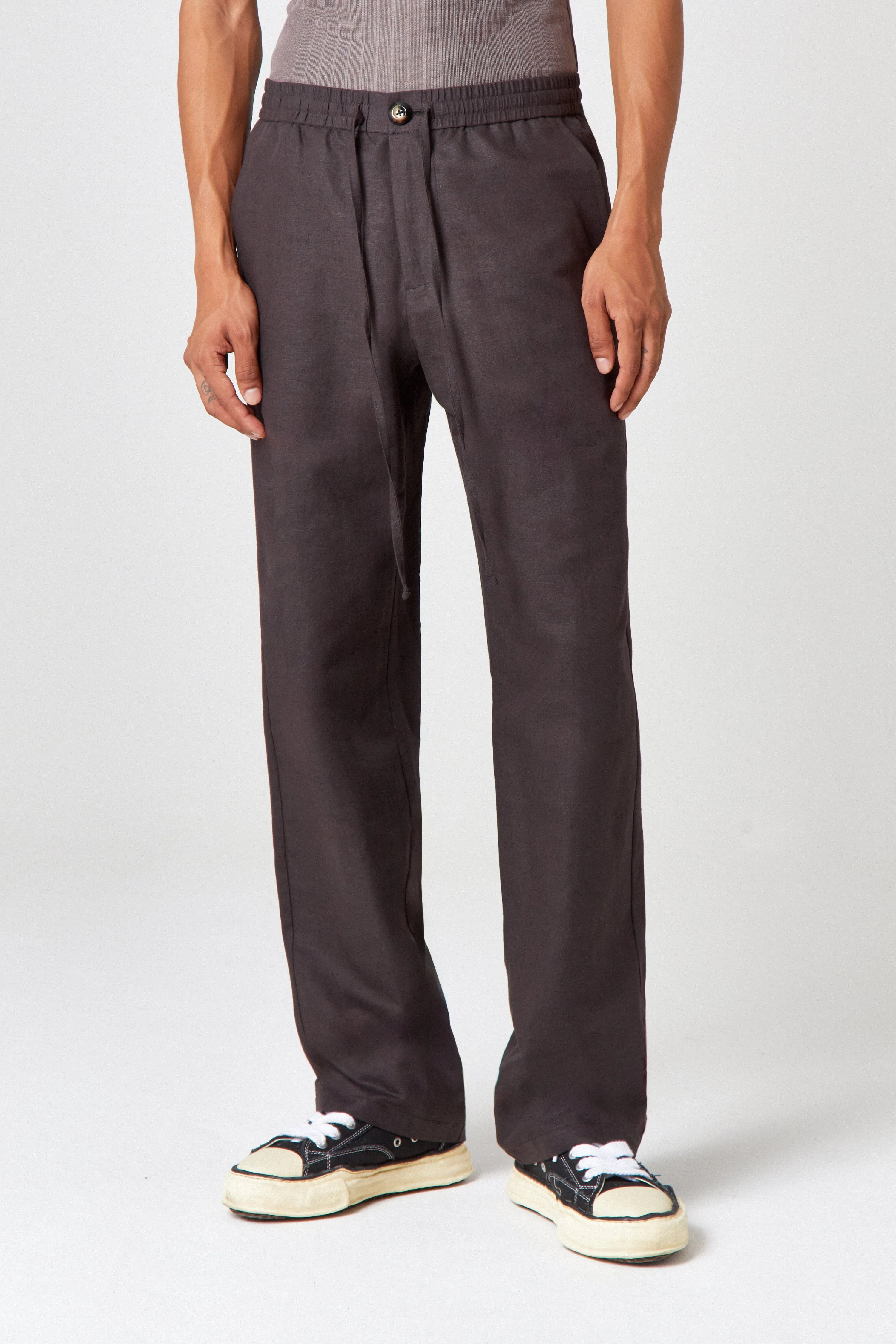 Homme Charcoal Linen Trouser