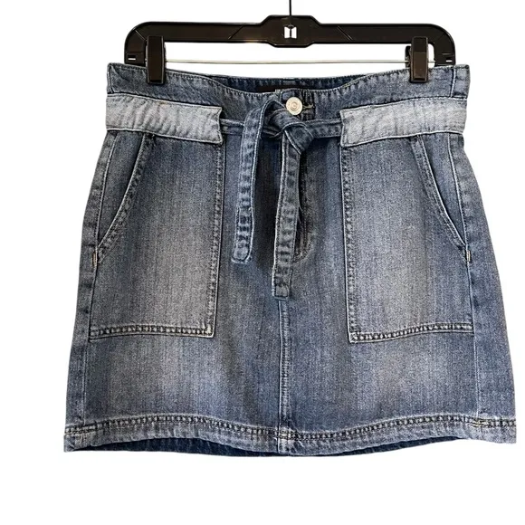 Hudson Belted Cinched Waist Fashion DenimMini Skirt Size 25