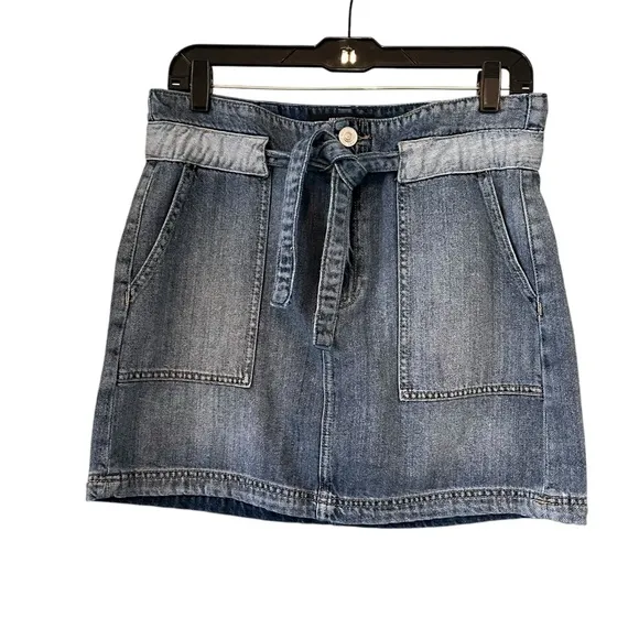 Hudson Belted Cinched Waist Fashion DenimMini Skirt Size 25