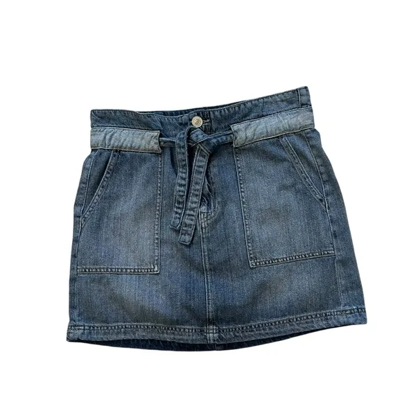Hudson Belted Cinched Waist Fashion DenimMini Skirt Size 25