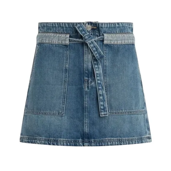Hudson Belted Cinched Waist Fashion DenimMini Skirt Size 25