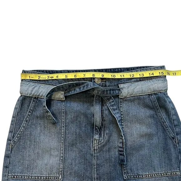 Hudson Belted Cinched Waist Fashion DenimMini Skirt Size 25