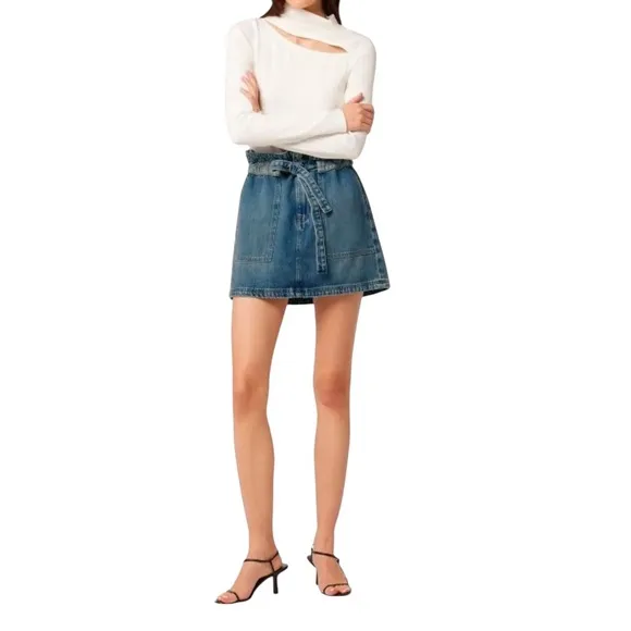 Hudson Belted Cinched Waist Fashion DenimMini Skirt Size 25