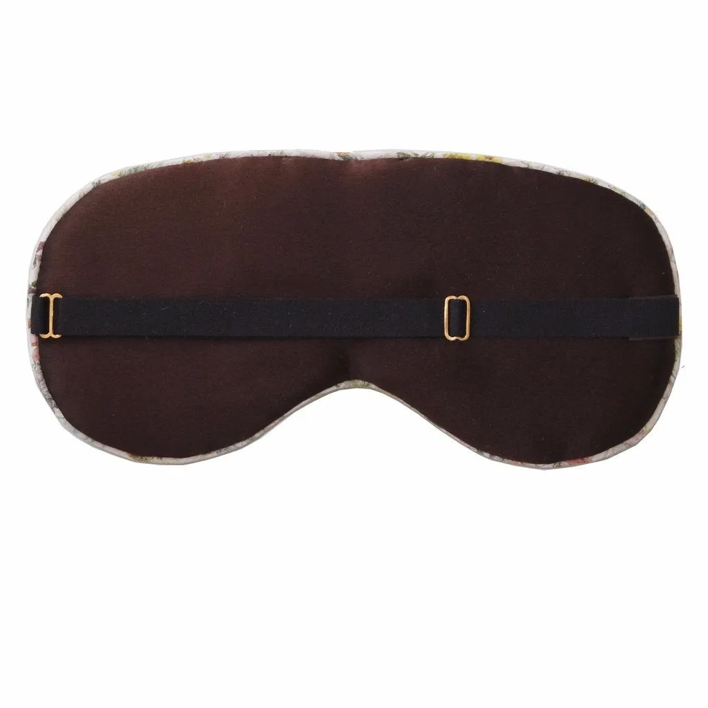 Hypnos Sleep Mask in French Blue Silk Charmeuse with Forest Green Trim