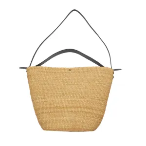 Ines Bressand No19 Grand Trapeze Two Handle Bag in Natural Black