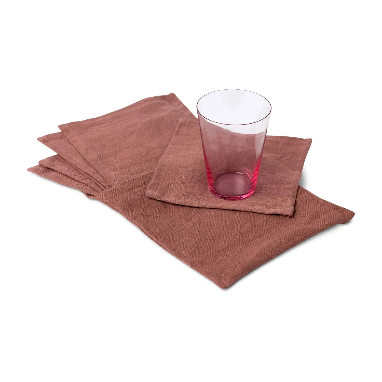 Italian Crushed Linen Cocktail Napkin Set