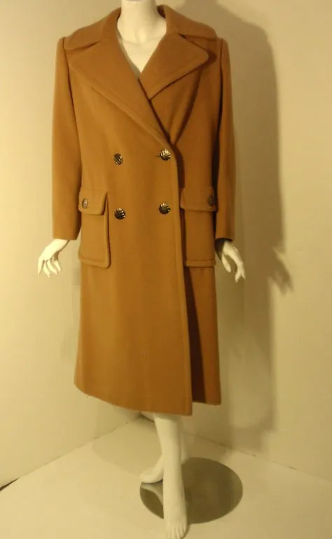 JAMES GALANOS 1960s Dark Camel Wool Coat
