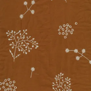 Japanese Embroidered Linen: Botanical Brown $22.49/yd